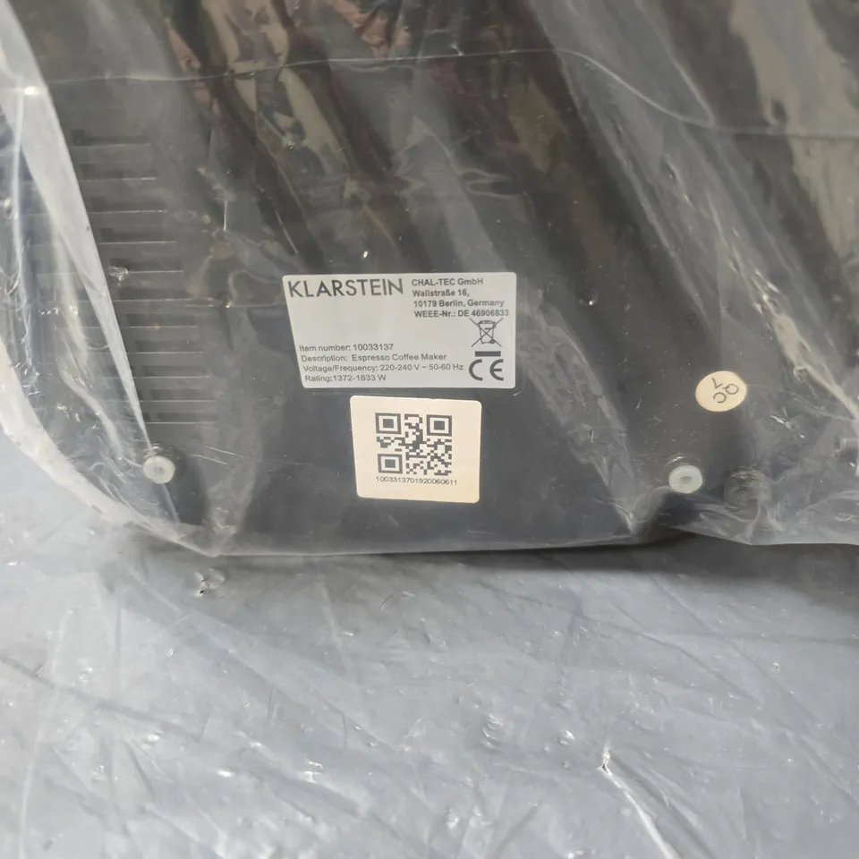 KLARSTEIN ESPRESSO MACHINE UNBOXED 