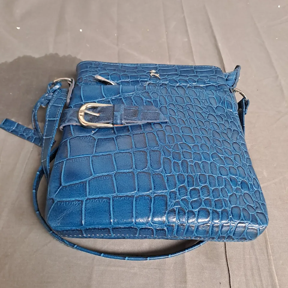 ASHWOOD MEDIUM JOANI BUCKLE LEATHER CROC CROSSBODY BAG