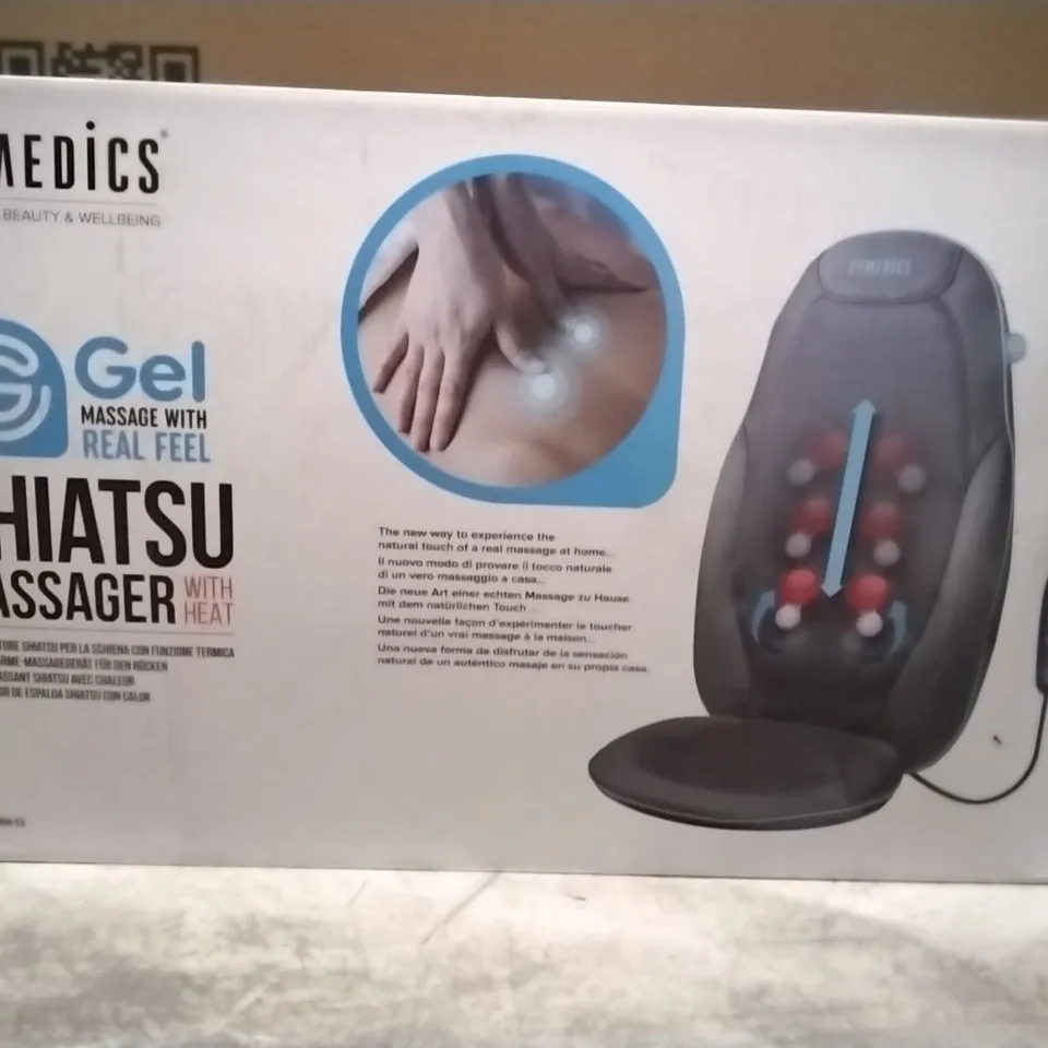 BRAND NEW BOXED HOMEDICS SHIATSU MASSAGER WITH HEAT AND GEL MASSAGE WITH REAL FEEL