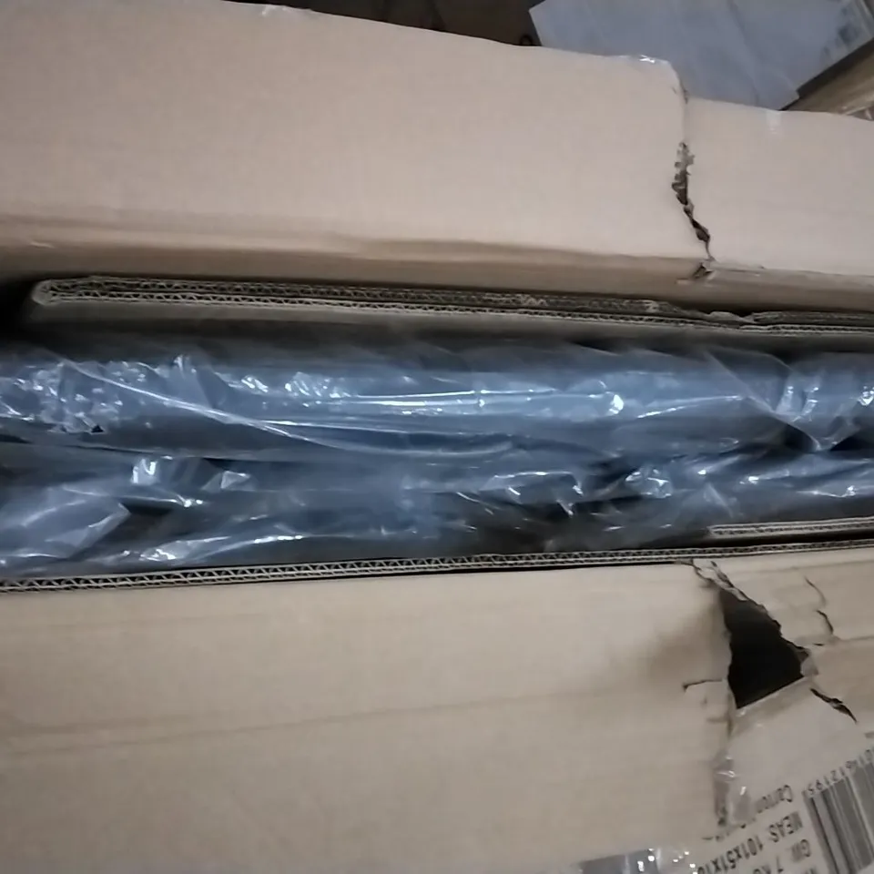 BOXED MIDDLEBURG UPHOLSTERED FAUX LEATHER BED FRAME 