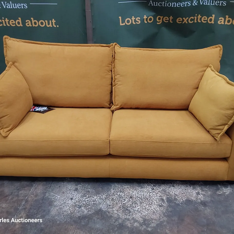 QUALITY BRITISH DESIGNER LOUNGE Co. COLETTE THREE SEATER SOFA GOLD PLUSH FABRIC