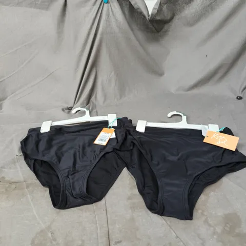 2 X KONA SOL BLACK TUMMY CONTROL HIGH WAIST FULL SEAT COVERAGE BIKINI BOTTOMS SIZE MEDIUM WITH TAGS