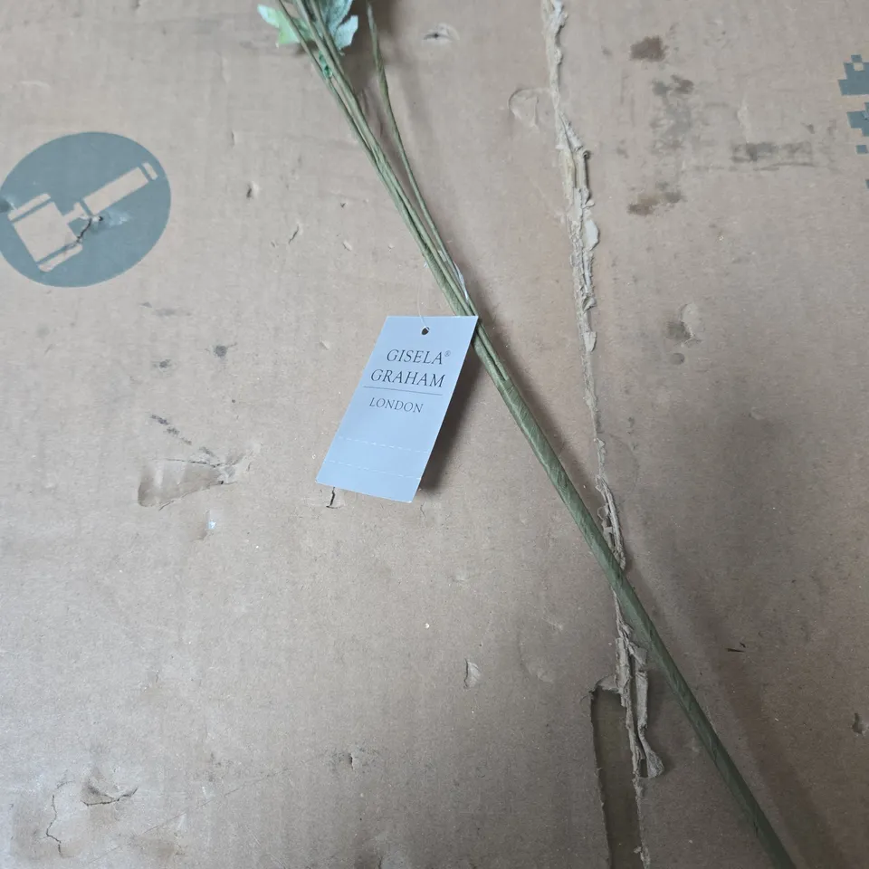 BOX OF APPROXIMATELY 11 x GISELA GRAHAM GREEN STEM, SILVER FLOWER DECORATIONS 