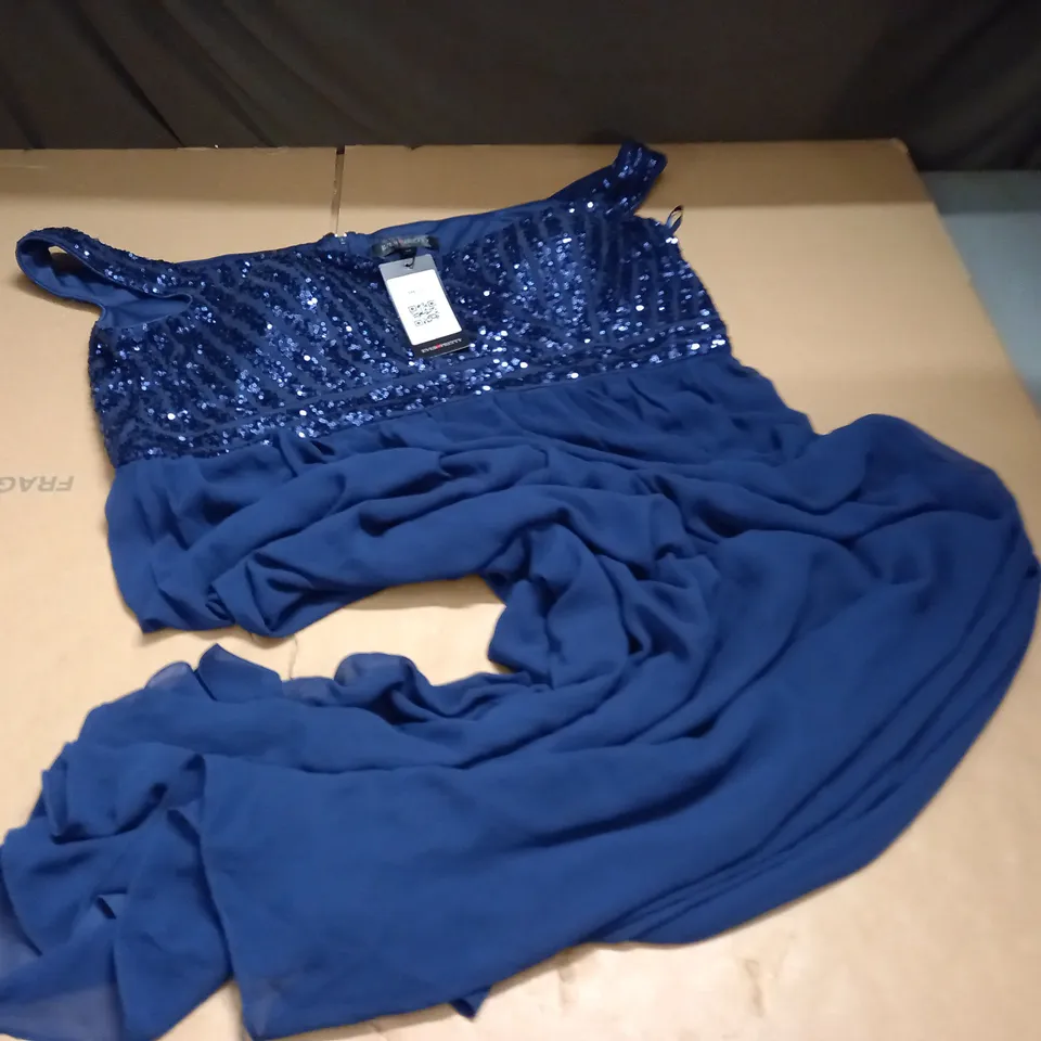 EVER PRETTY NAVY SEQUIN EMBELLISHED DRESS - 4XL