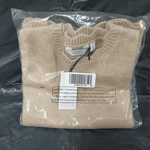 SEALED DANNII MINOGUE PETITES KNITTED SCALLOP EDGE VEST IN BEIGE - XS