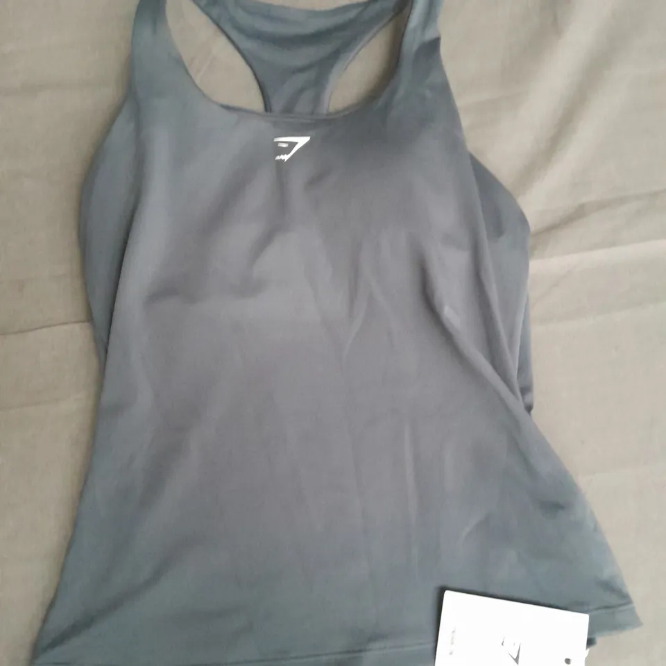 GYMSHARK EVERYDAY SHELF CAMI TANK IN BLUE - S BODY FIT 