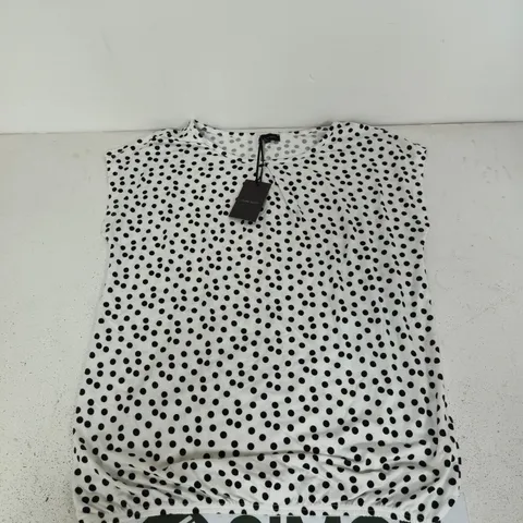 Laura Scott Women's Polka Dot top β White with Black Dots, UK 10-12