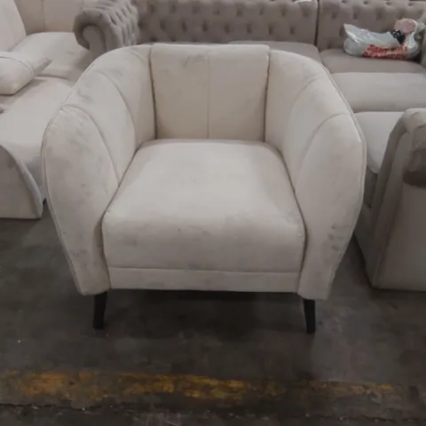 QUALITY DESIGNER FABRIC UPHOLSTERED ARMCHAIR