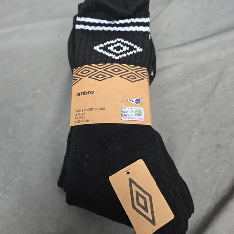 UMBRO MENS SPORT SOCKS 4 PAIRS 9-12