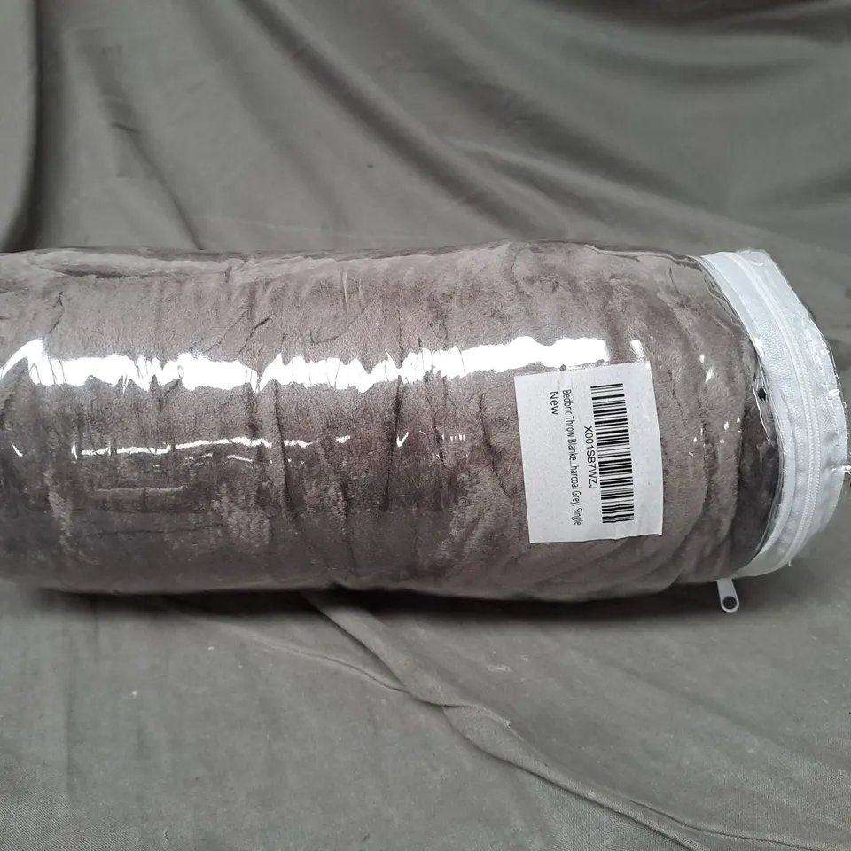 BEDBRIC HOME FLEECE BLANKET - GREY - SINGLE