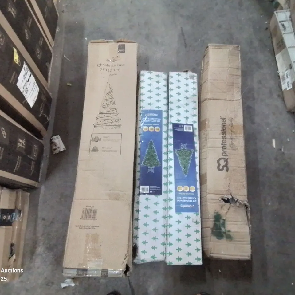 ASSORTED BOXED SET OF 4 CHRISTMAS TREES SIZES VARY 