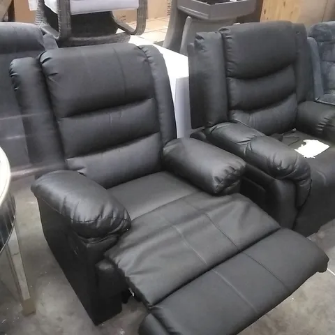 MANUAL LEATHER MATCH MANUAL RECLINER- BLACK 