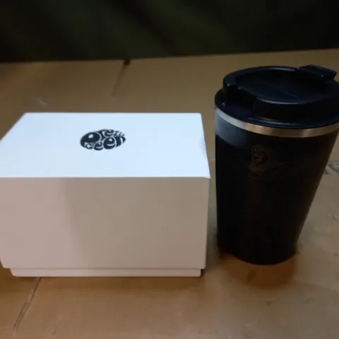 PRETTY GREEN PAISLEY ETCHED TRAVEL MUG