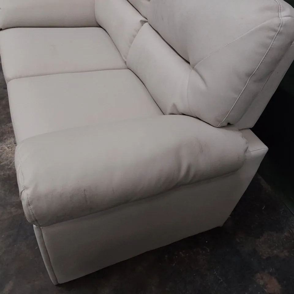 DESIGNER TWO SEATER SOFA CREAM LEATHER 