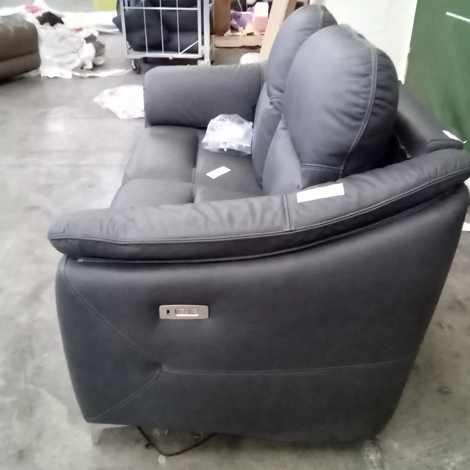 DESIGNER G PLAN JACKSON 2 SEATER ELECTRIC RECLINER DBL SOFA - CAMBRIDGE PETROL BLUE LEATHER 