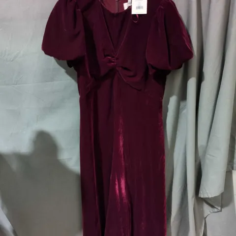 JESSE PLUM VELVET DRESS – UK 12 (EU 40, US 8) – RZ2984