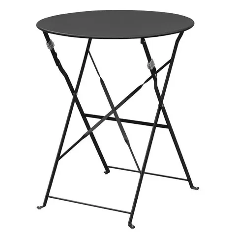 BOXED BOLERO PERTH PAVEMENT STYLE ROUND TABLE BLACK 600MM