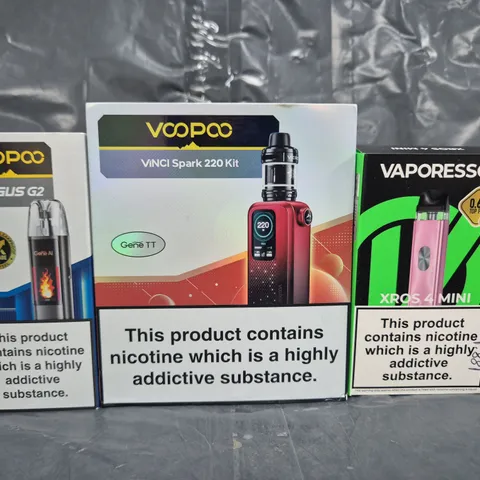 BOX OF APPROXIMATELY 20 ASSORTED VAPING ITEMS AND PRODUCTS TO INCLUDE VAPORESSO, VOOPOO, ETC
