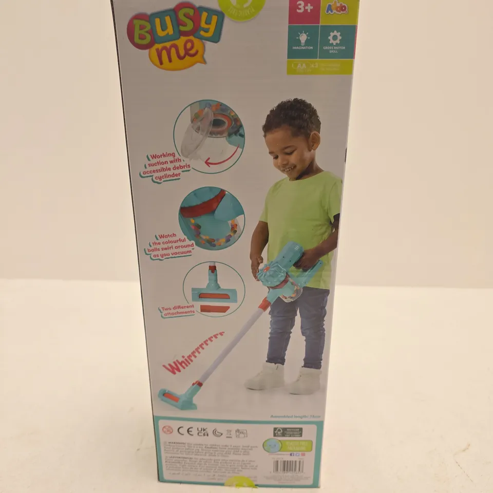 BUSY ME CHILDREN'S VACUUM CLEANER TOY – TURQUOISE WITH ATTACHMENTS (3+)