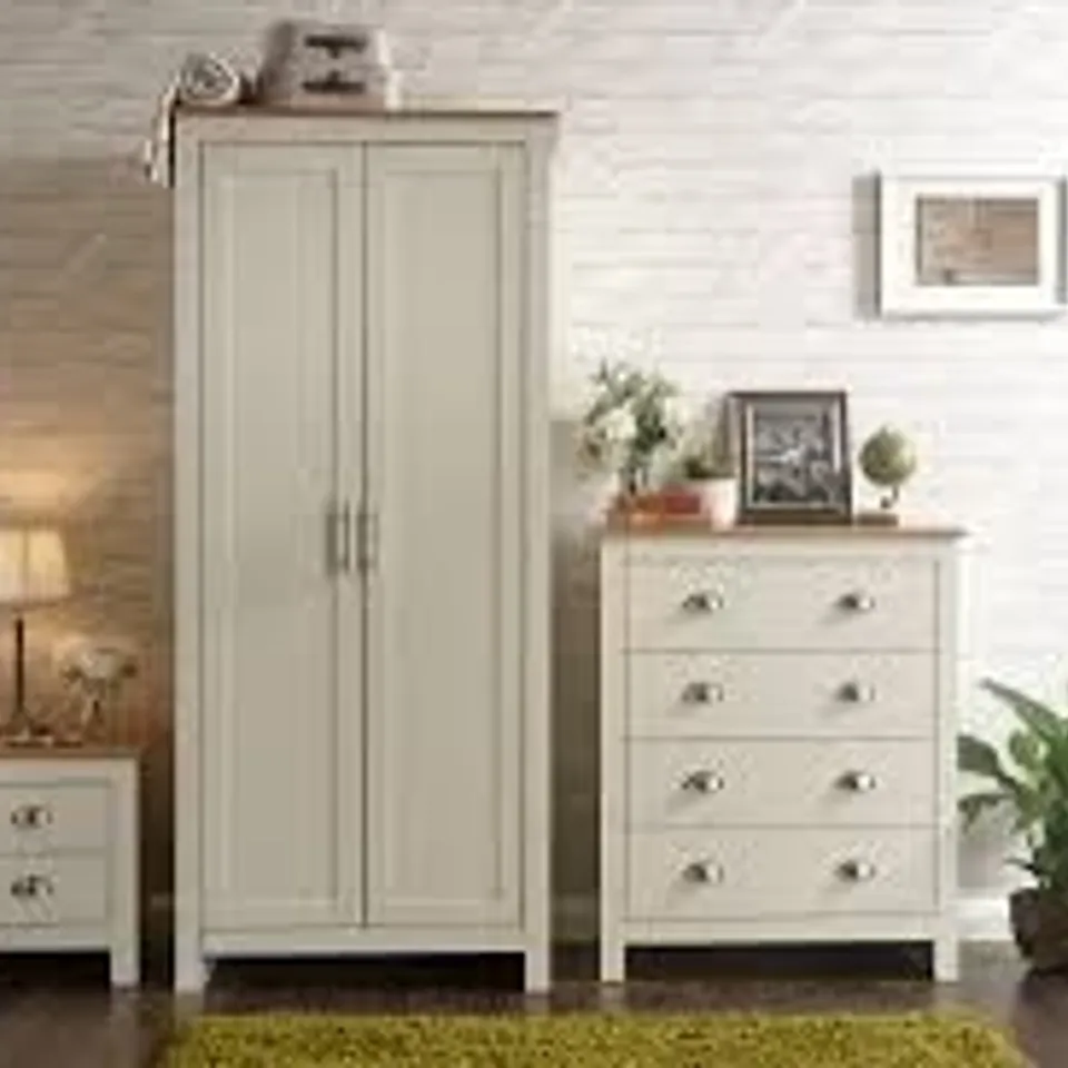 BOXED GFW LANCASTER CREAM 3 PIECE BEDROOM FURNITURE SET (4 BOXES)