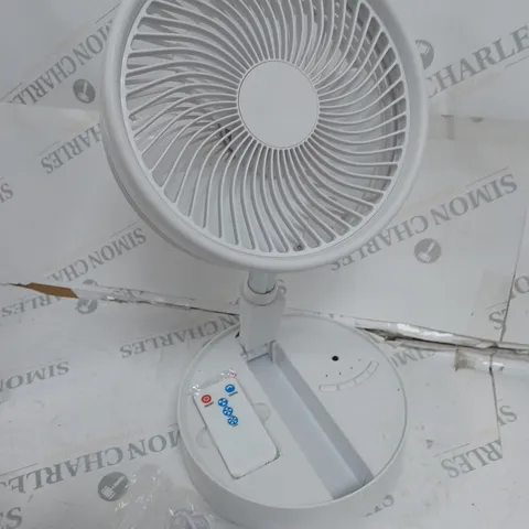 BELL & HOWELL OSCILLATING FOLDING RECHARGEABLE FAN, WHITE