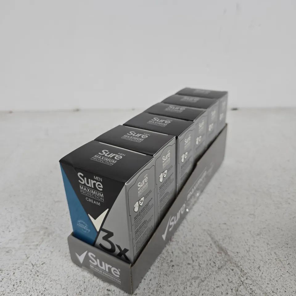 SURE MEN MAXIMUM PROTECTION DEODORANT CREAM – MULTIPACK, 6 BOXED UNITS