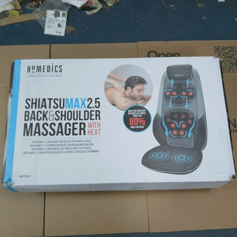 HOMEDICS SHIATSU MAX 2.5 BACK AND SHOULDER MASSAGER BOXED