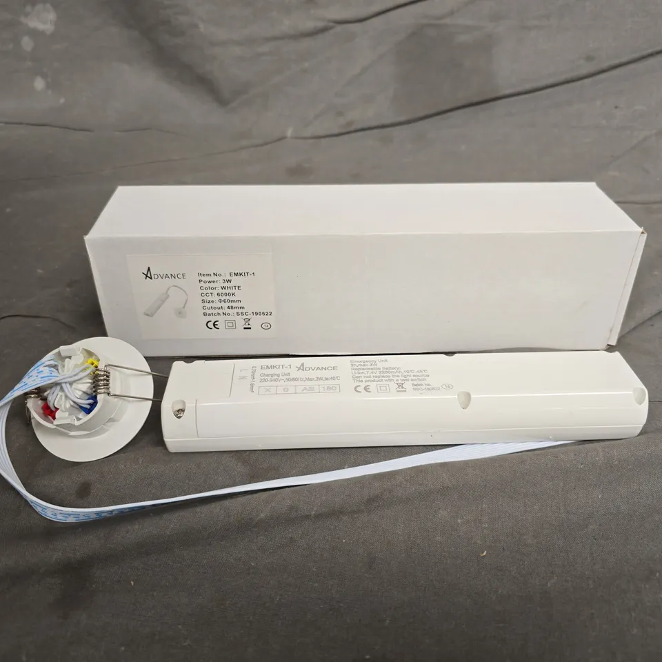 BOXED ADVANCE EMKIT-1 3W LED EMERGENCY DOWN LIGHT KIT
