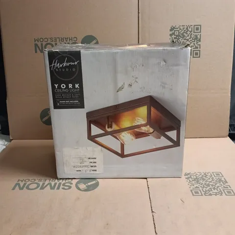 HARBOUR STUDIO YORK CEILING LIGHT DARK BRONZE AND SOFT GOLD EFFECT BOXED