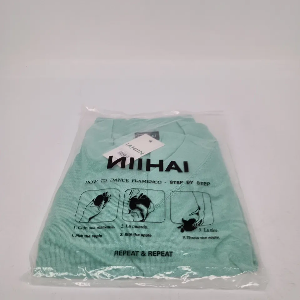 NIIHAI KNIT JUMPER IN AQUA MARINE – SIZE M, WITH TAGS 