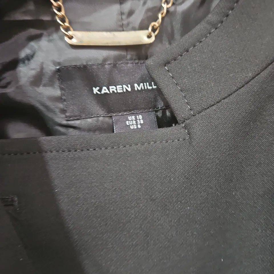 KAREN MILLEN WOMEN'S BLACK LONG COAT – UK SIZE 10 (US 6)