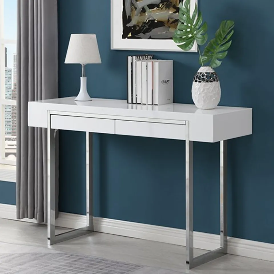 BOXED CASA WHITE CONSOLE TABLE (1 BOX)