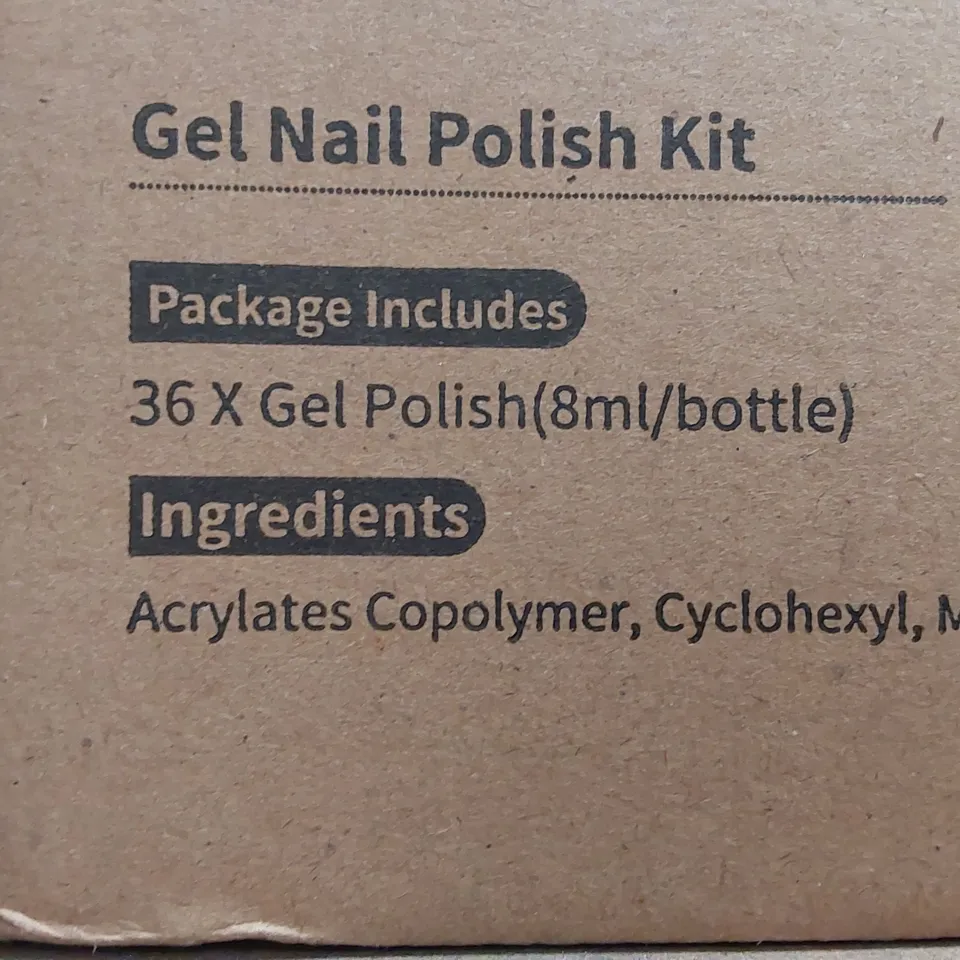 BOX OF APPROXIMATELY 6X AILLSA GEL NAIL POLISH KITS - APPROXIMATELY 6X 8ML NAIL POLISH PER KIT (1 BOX)