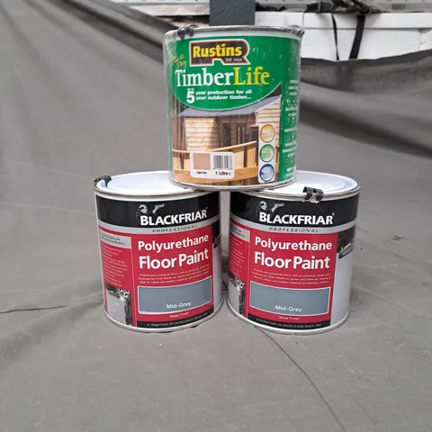LOT OF 5 PAINT PRODUCTS TO INCLUDE BLACKFRIAR AND RUSTINS