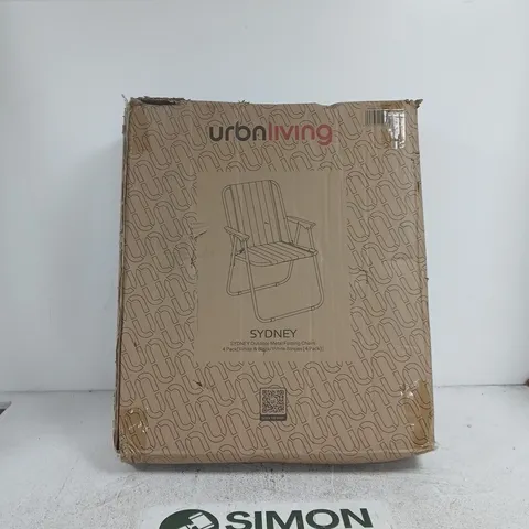 SET OF 4 URBNLIVING SYDNEY OUTDOOR FOLDING CHAIRS BOXED