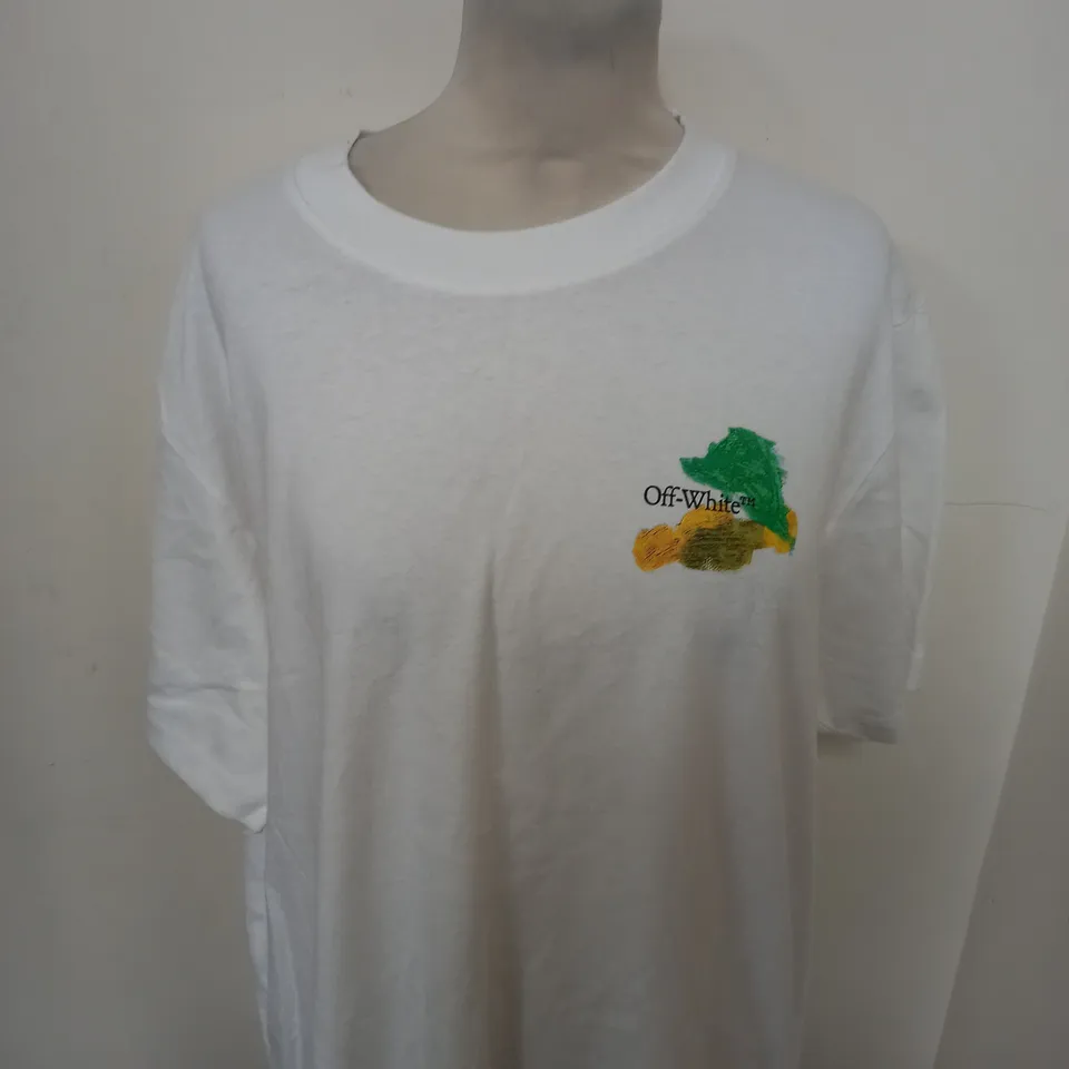 OFF WHITE BRUSH SLIM CASUAL T-SHIRT SIZE XL