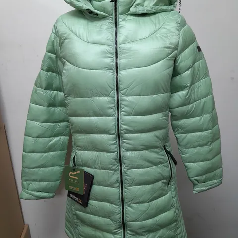 REGATTA ANDEL 3 HOODED ZI THROUGH COAT IN QUIET GREEN - UK 12