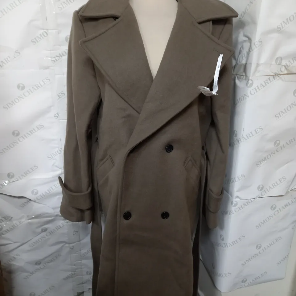 0122STEPLL ATHENS GREEN BUTTON DOWN TRENCH COAT - SIZE SMALL