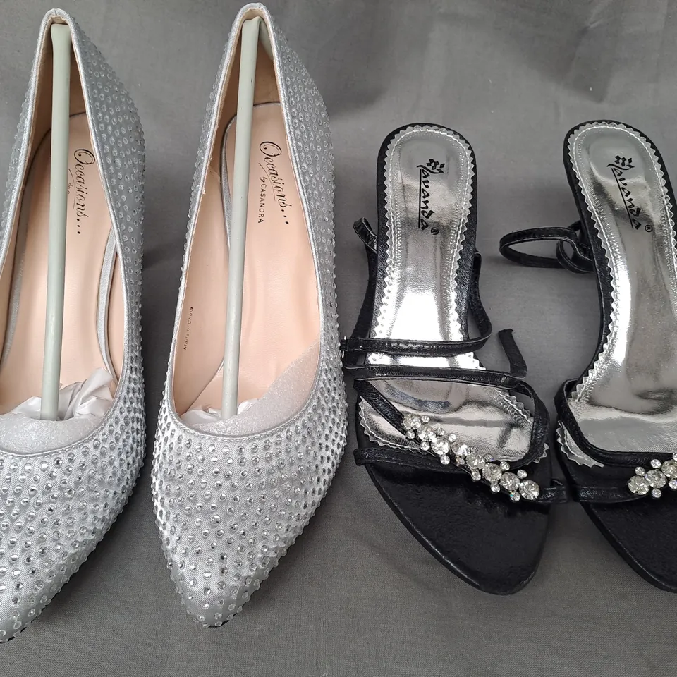 BOX OF APPROXIMATELY 10 ASSORTED PAIRS OF SHOES IN VARIOUS COLOURS, STYLES, AND SIZES