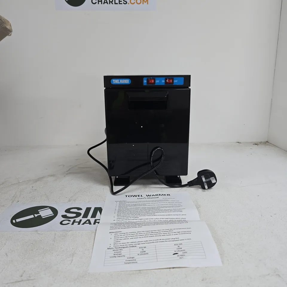 TOWEL WARMER BLACK WITH MANUAL BOXED