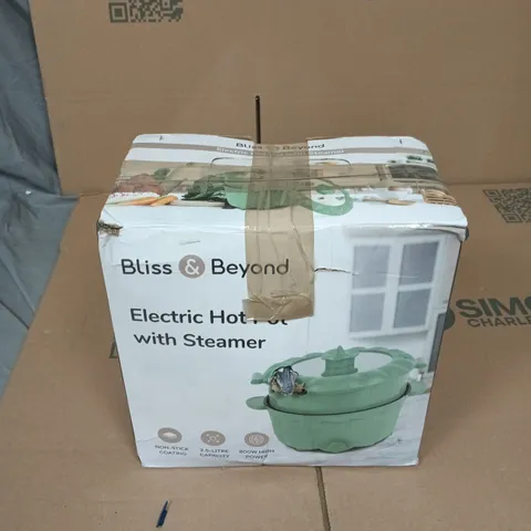 BLISS & BEYOND ELECTRIC HOT POT WITH STEAMER – 2.5 L, 800W