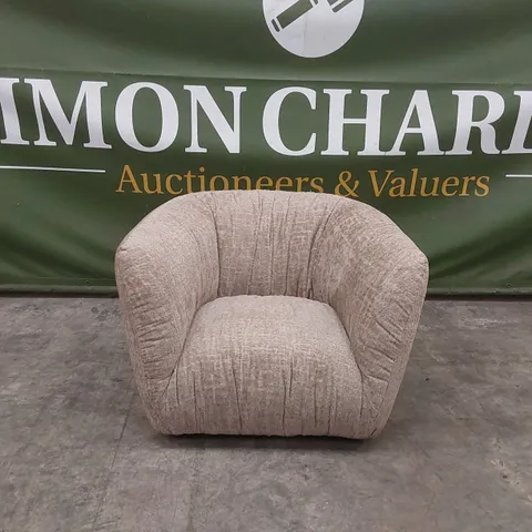 QUALITY DESIGNER ROCHE SWIVEL CHAIR IN OMBRE FABRIC - BEIGE 