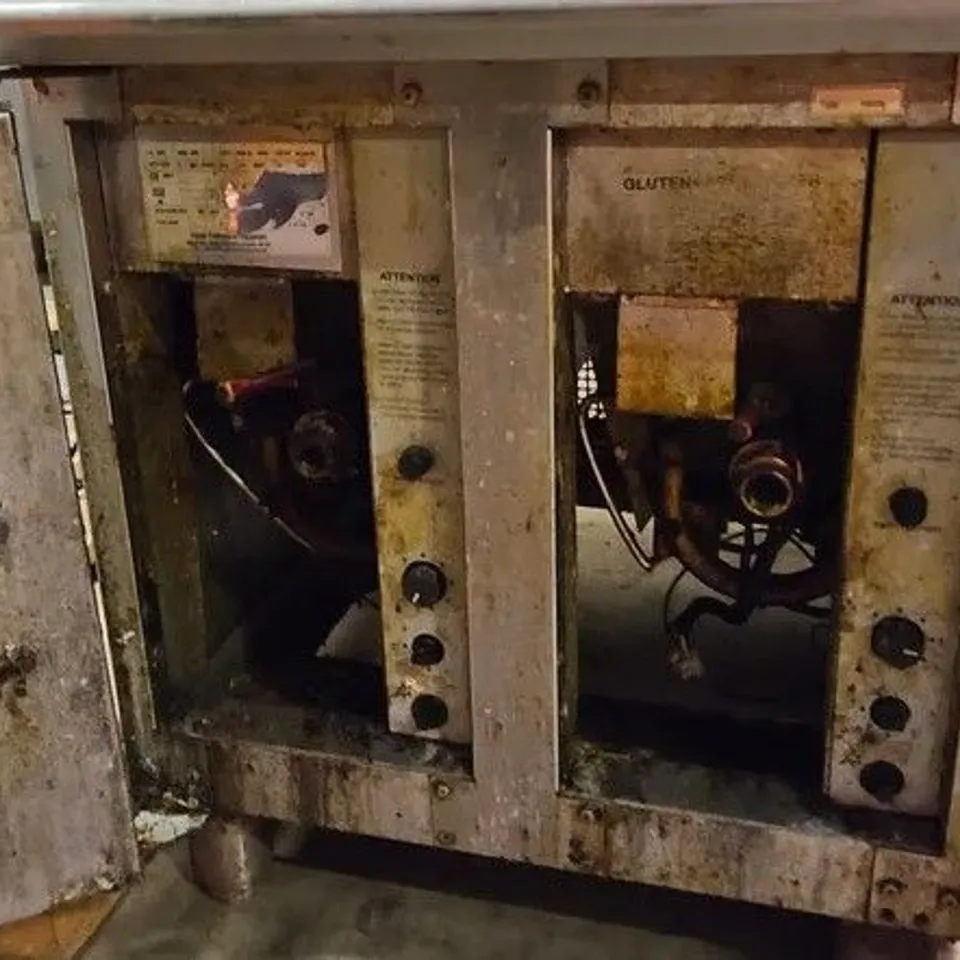 FALCON FREE STANDING GAS FIRED DOUBLE TANK DEEP FAT FRYER