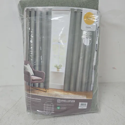 HELLOFURN DAWN GREEN BLACKOUT CURTAINS β 2-PANEL SET