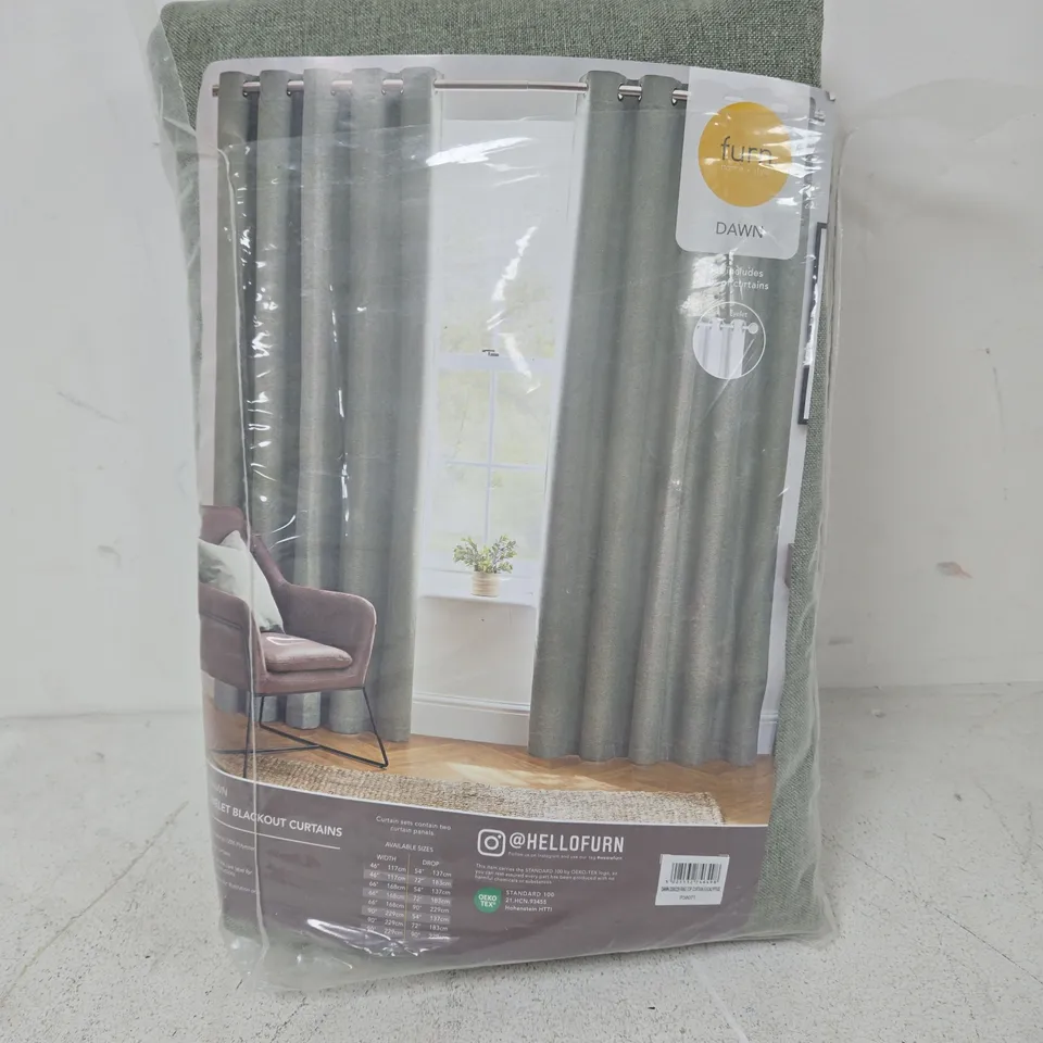 HELLOFURN DAWN GREEN BLACKOUT CURTAINS – 2-PANEL SET