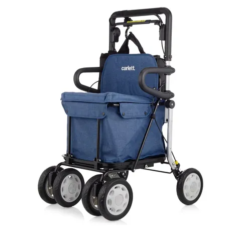 CARLETT COMFORT ASSIST SHOPPING TROLLEY WITH SEAT & ACCESSORIES