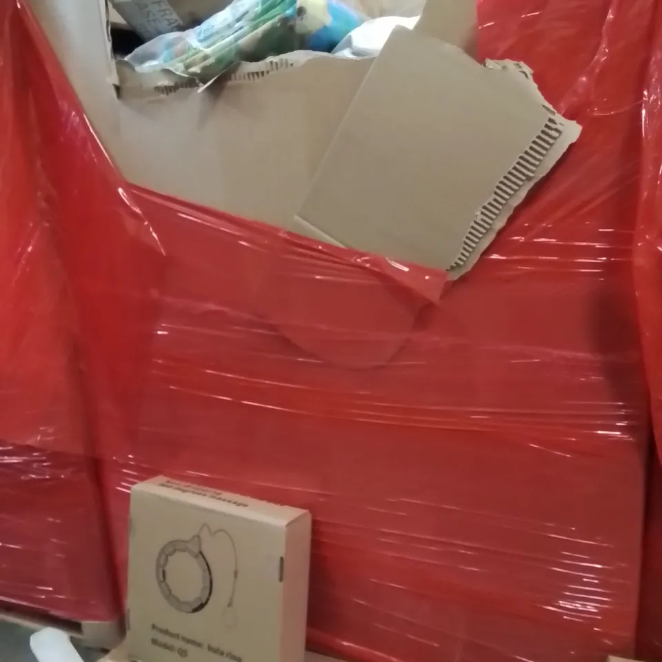 PALLET OF ASSORTED HOUSEHOLD GOODS AND PRODUCTS TO INCLUDE;FENCE,HULA RING,FENCE,CAR SEAT