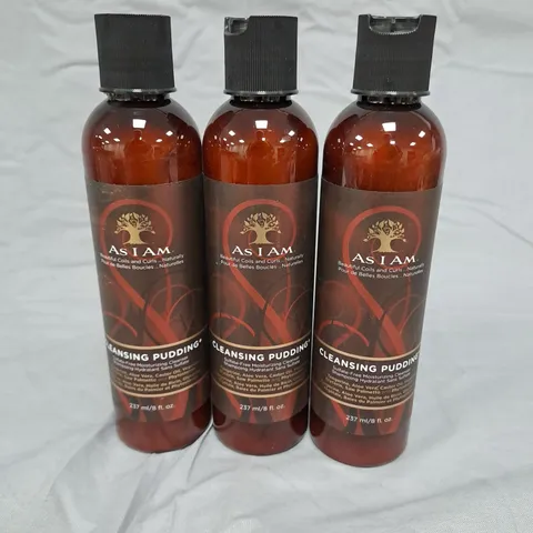 LOT OF 3 BOTTLES OF AS I AM CLEANSING PUDDING - 237ML PER BOTTLE
