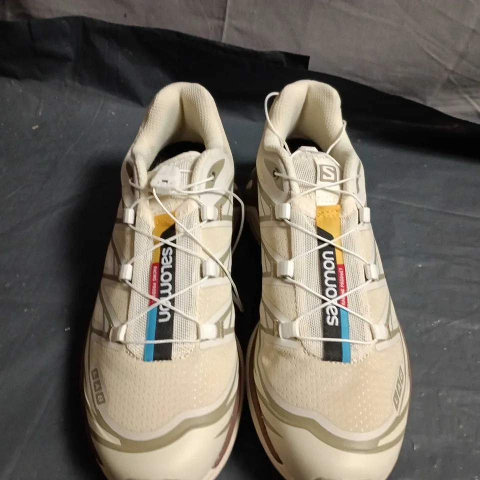 SALOMON TRAIL RUNNING SHOES – BEIGE/CREME - UK SIZE 6 