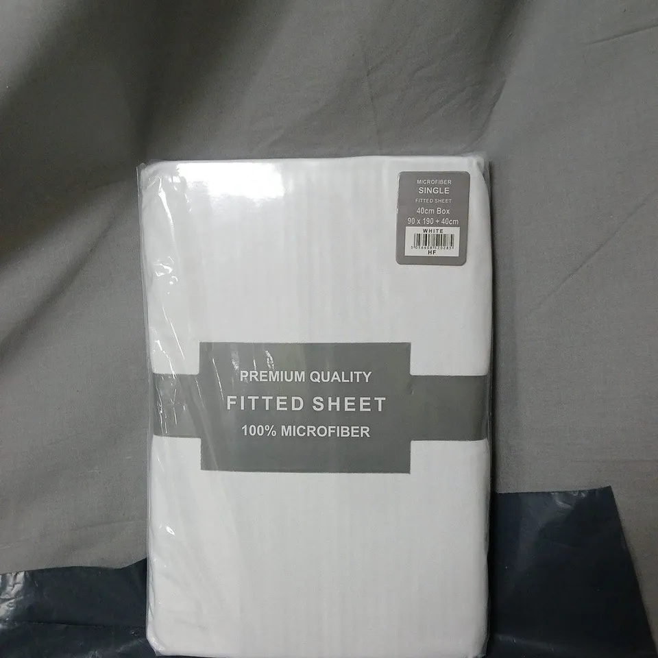 SINGLE MICROFIBRE FITTED SHEET – WHITE, 90 X 190 CM + 40 CM 
